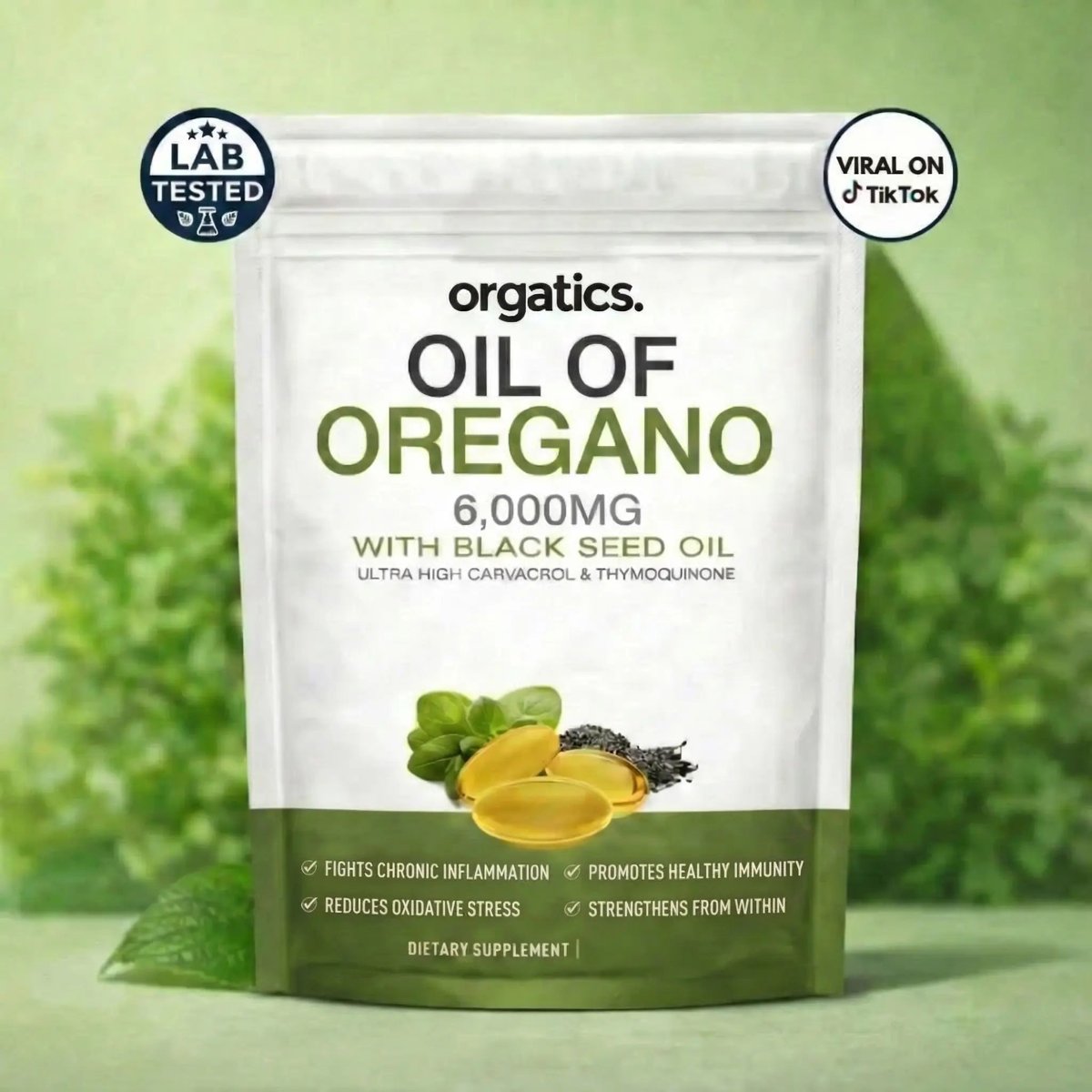 Orgatics Oil of Oregano with Black Seed Oil